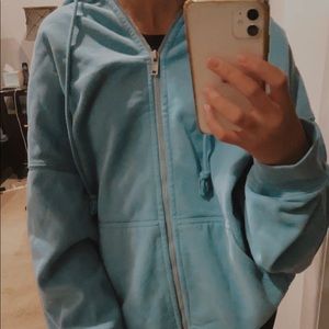 blue, oversized, brandy melville sweatshirt